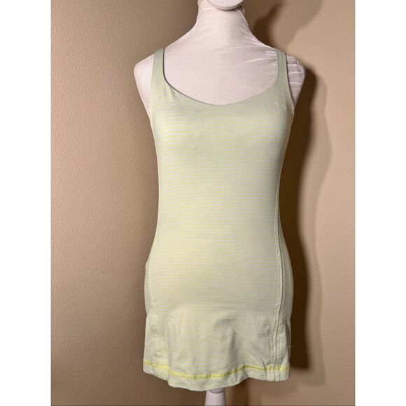 Lululemon Neon Yellow Off White Free To Be Athletic Tank Top Size 6 - Picture 7 of 9